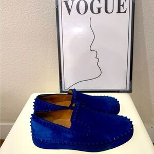 Christian louboutin blue low top sneaker